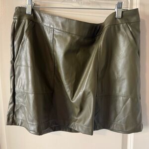 a new day Olive Mini Leather Skirt